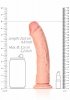 Zakrzywiony penis dildo na przyssawce cielisty 23 cm